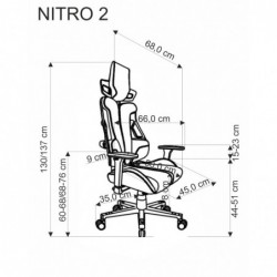 Fotel NITRO 2 gabinetowy tkanina, popielaty / czarny Halmar