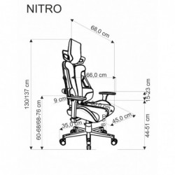 Fotel NITRO gabinetowy eco skóra / tkanina, czarny / czerwony Halmar