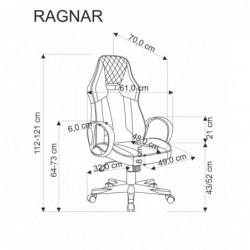 Fotel RAGNAR gabinetowy czarny / niebieski Halmar