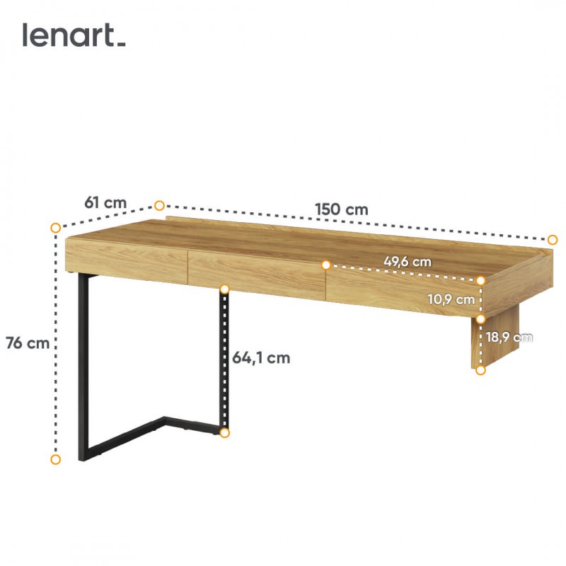 Biurko 150cm TF-04 TEEN FLEX Lenart