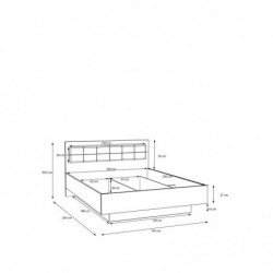 Łóżko z podnosz. wkł. BADERNA BDNL1162-M635 Forte