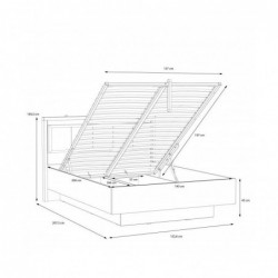 Stelaż łóżka z podnoszonym wkładem HAYATO HYTL1142B-M215 Forte