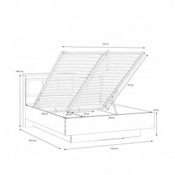 Stelaż łóżka z podnoszonym wkładem HAYATO HYTL1162B-M215 Forte