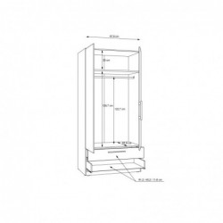 Szafa ubraniowa CADIXO CDXS87-D78 Forte