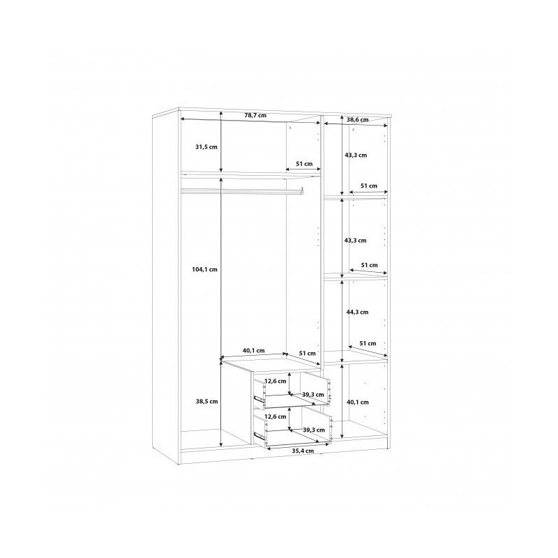 Szafa ubraniowa NIKO NIKS82-D78 Forte