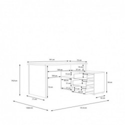 Biurko TEMPRA2 T2KB231L-C734 Forte