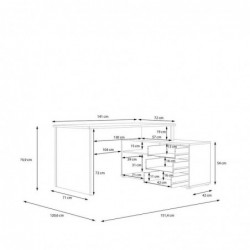 Biurko TEMPRA2 T2KB231L-M800 Forte