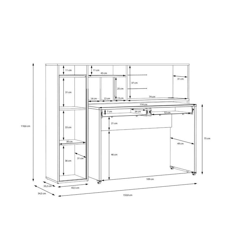 Biurko TRYNIDAD EGRB331L-C982A Forte