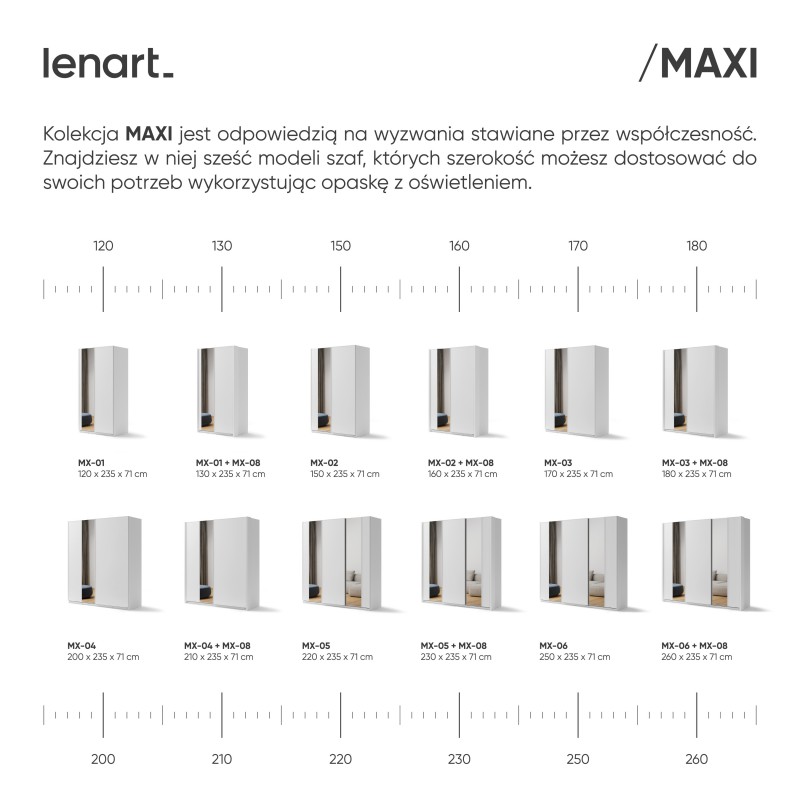 MAXI MX-11 - 2x półka do MX-01 - biały Lenart