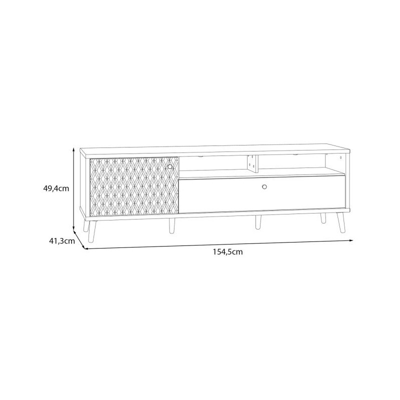 Szafka RTV L AKSANA  AKNT122L-M992 Forte