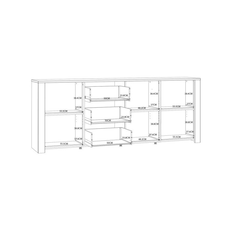 Komoda P CHISBURY  BHLK241R-M482 Forte