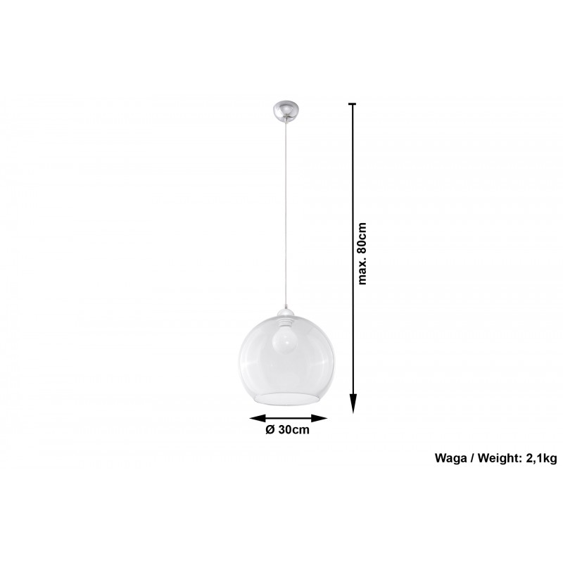  Lampa Wisząca BALL Transparentny