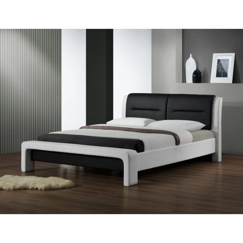 CASSANDRA 160 cm łóżko biało-czarny