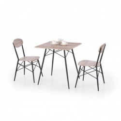 Stół z krzesłami (2 szt.) KABIR dąb san remo/czarny Halmar
