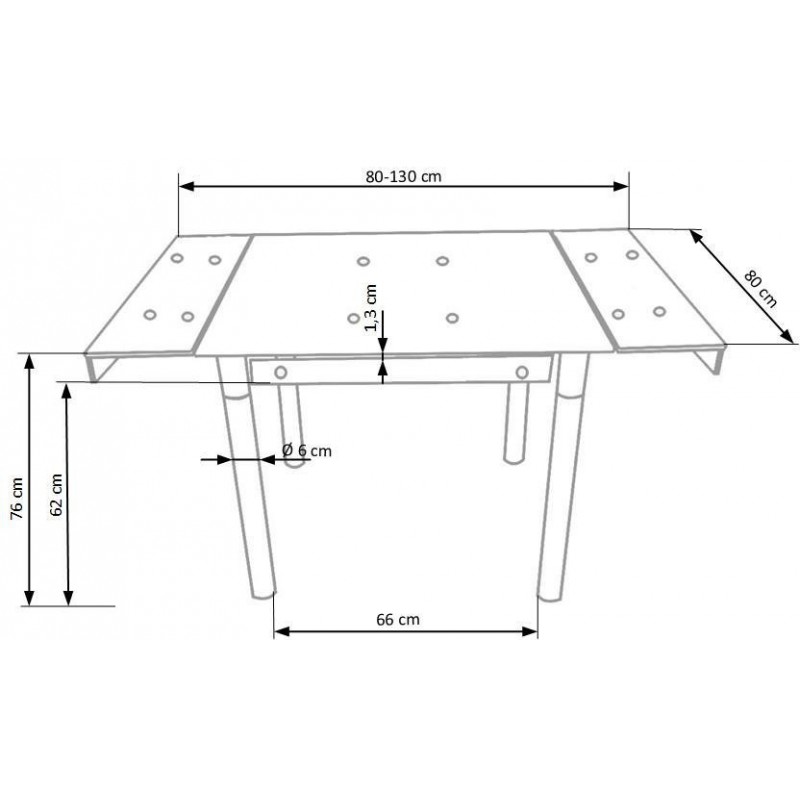 Stół rozkładany KENT szary/chrom Halmar
