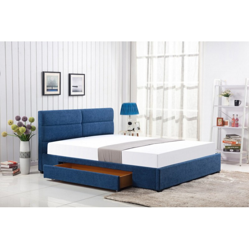 MERIDA łóżko z szufladą niebieski