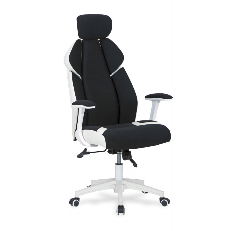 Fotel biurowy CHRONO biało-czarny Halmar