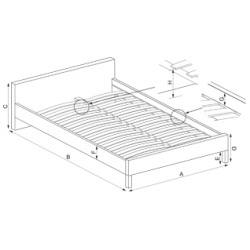 PANAMA 120 cm łóżko metalowe biały