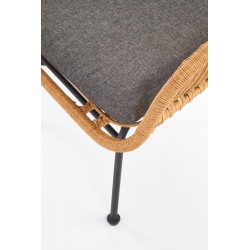 IKARO fotel czarny / naturalny / popielaty