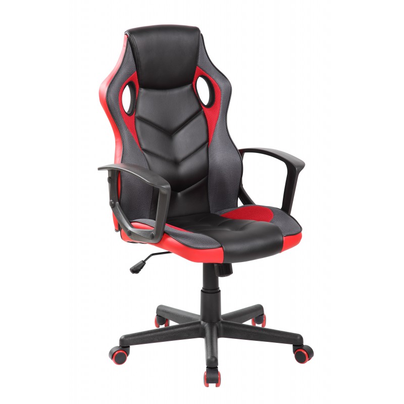 Krzesło obrotowe czarno-czerwone QZY-2M