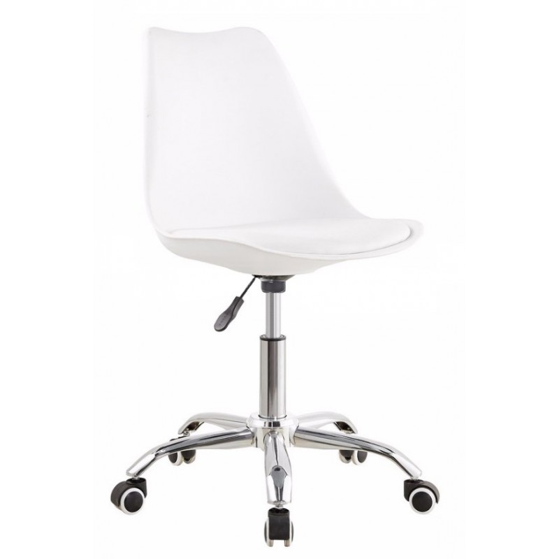 Krzesło obrotowe biel + biała poduszka QZY-402C