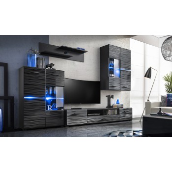 Meblościanka MADISON czarny/sahara połysk Furnival