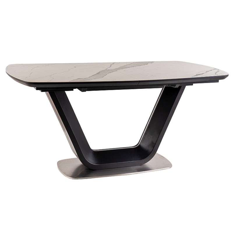 Stół rozkładany 160-220x90 Armani Ceramic marmur/czarny Signal