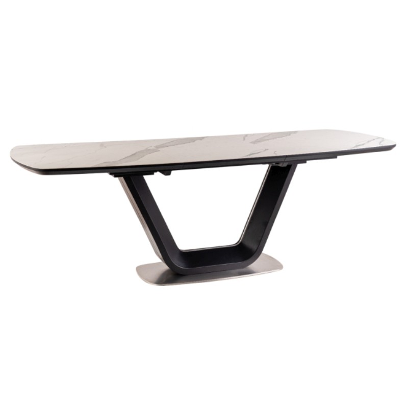 Stół rozkładany 160-220x90 Armani Ceramic marmur/czarny Signal
