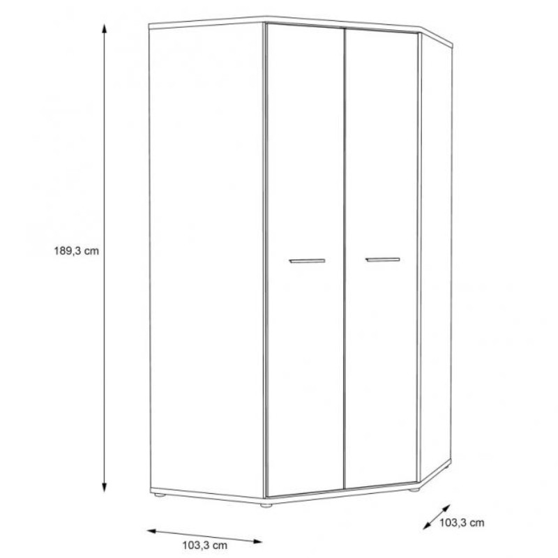 Szafa ubraniowa narożna CHICORY CHRBS891-M213 Forte
