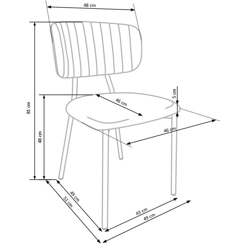 Krzesło metalowe K362 Halmar