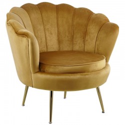 Fotel wypoczynkowy LC-032-1 velvet złote nogi