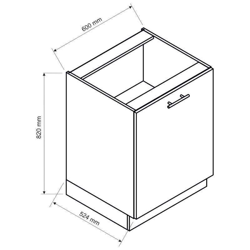 Szafka kuchenna dolna 60cm BONO dąb burlington D60PC Stolkar