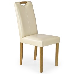 Krzesło drewniane tapicerowane CARO kremowe Halmar