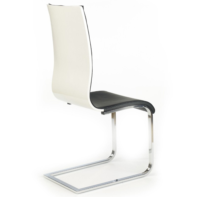 Krzesło biurowe K104 ekoskóra biały tył Halmar