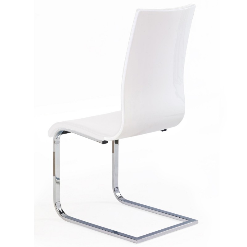 Krzesło biurowe K104 ekoskóra biały tył Halmar