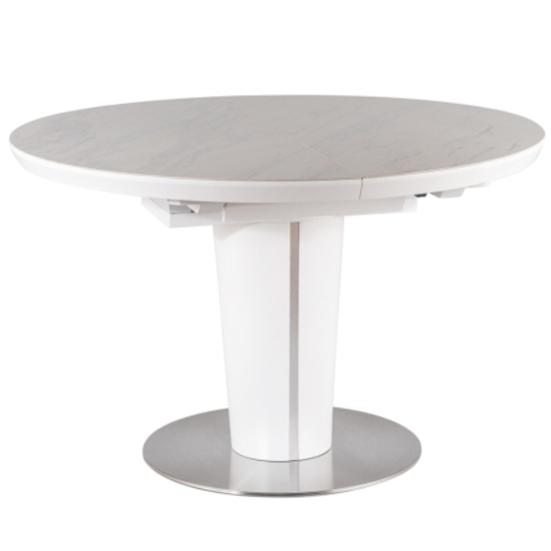 Stół rozkładany Orbit ceramic jasny marmur 120-160cm Signal