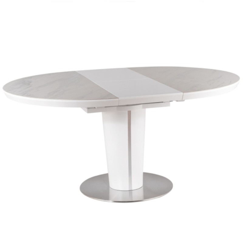 Stół rozkładany Orbit ceramic jasny marmur 120-160cm Signal