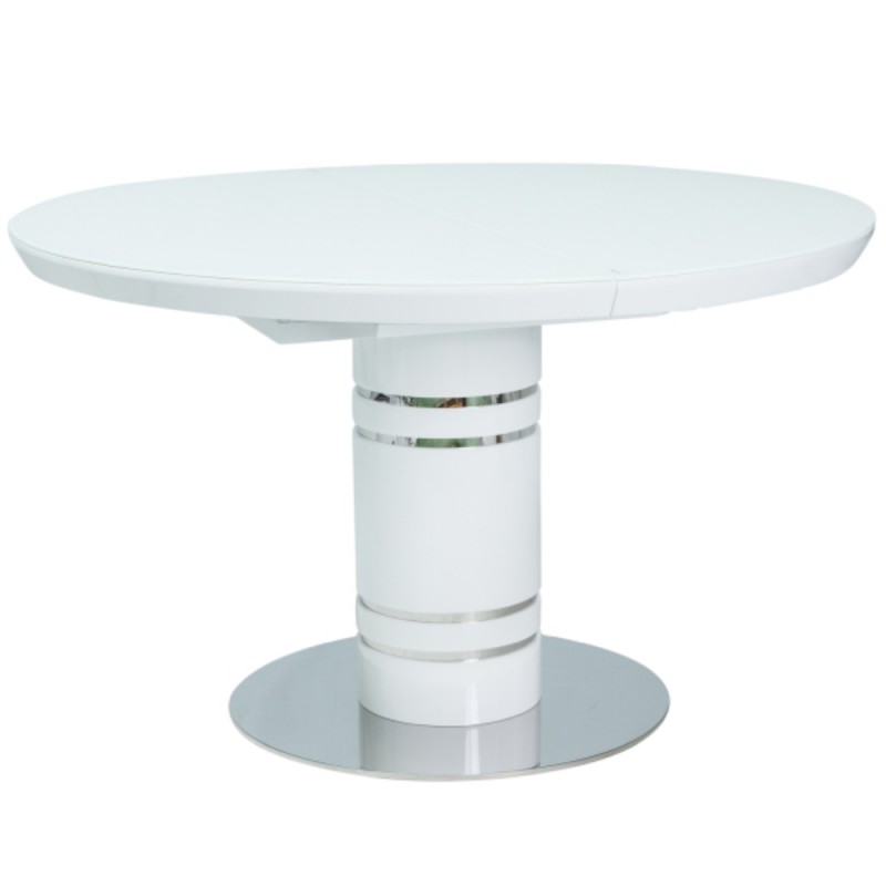 Stół rozkładany Stratos biały lakier 120-160x120cm Signal