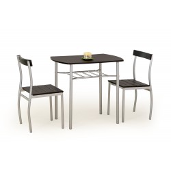 Stół z krzesłami (2 szt.) LANCE wenge/metal Halmar