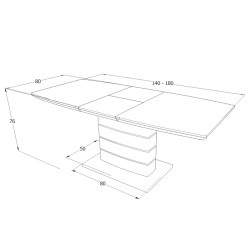 Stół rozkładany Leonardo efekt betonu 140-180x80cm Signal