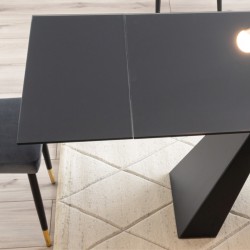 Stół rozkładany Salvadore czarny 120-180x80cm Signal