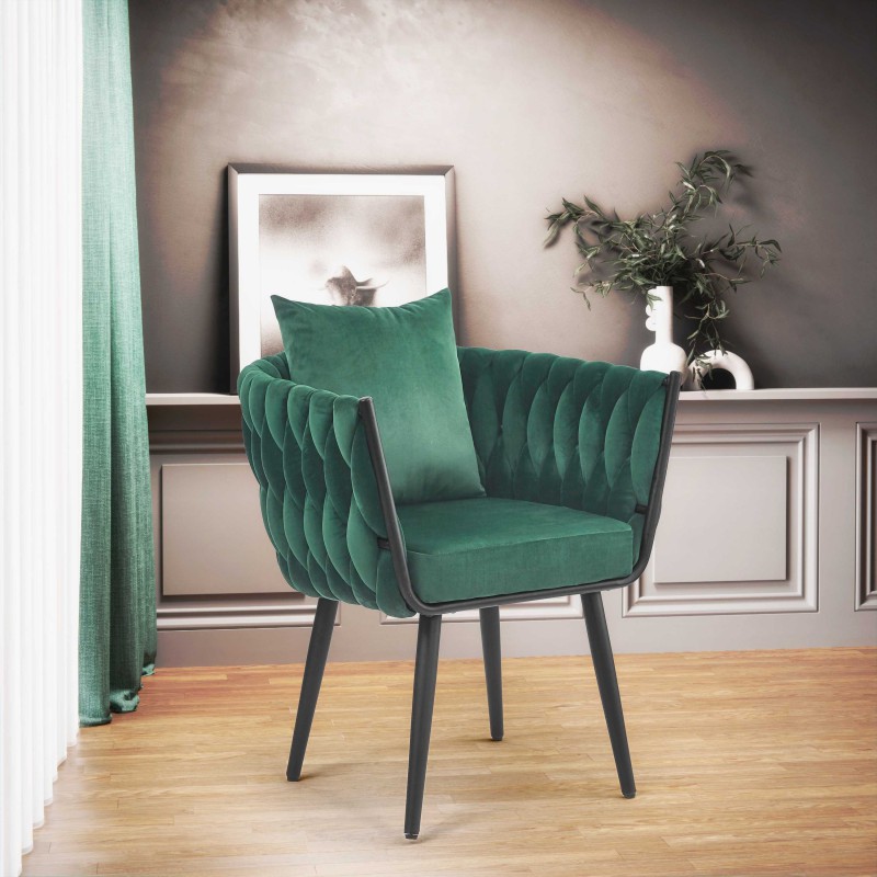 Fotel wypoczynkowy AVATAR 2 ciemny zielony/ czarny Halmar