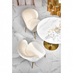 Stół rozkładany CASEMIRO blat - biały marmur noga - złoty Halmar