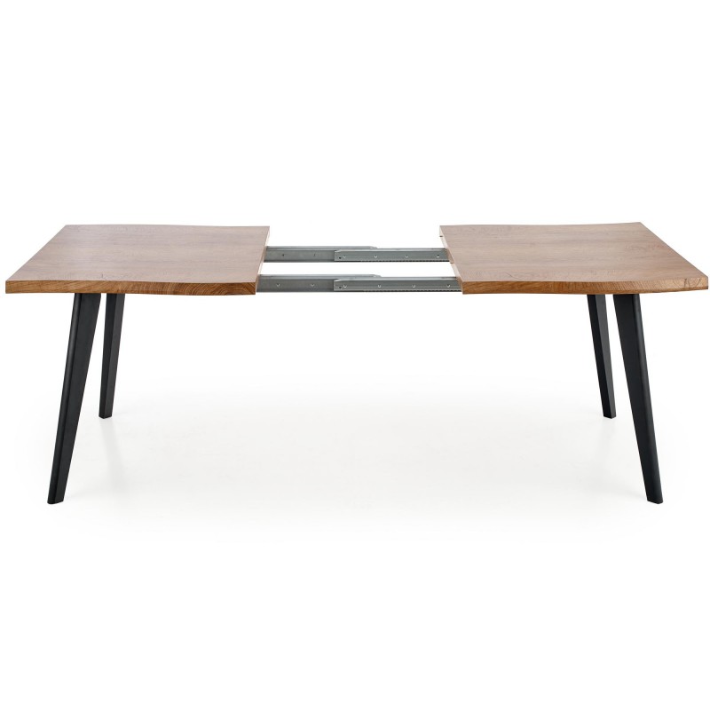 Stół rozkładany DICKSON 120-180/80 cm blat - naturalny nogi - czarny Halmar