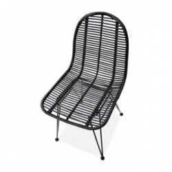 Krzesło metalowe K337 rattan czarny Halmar