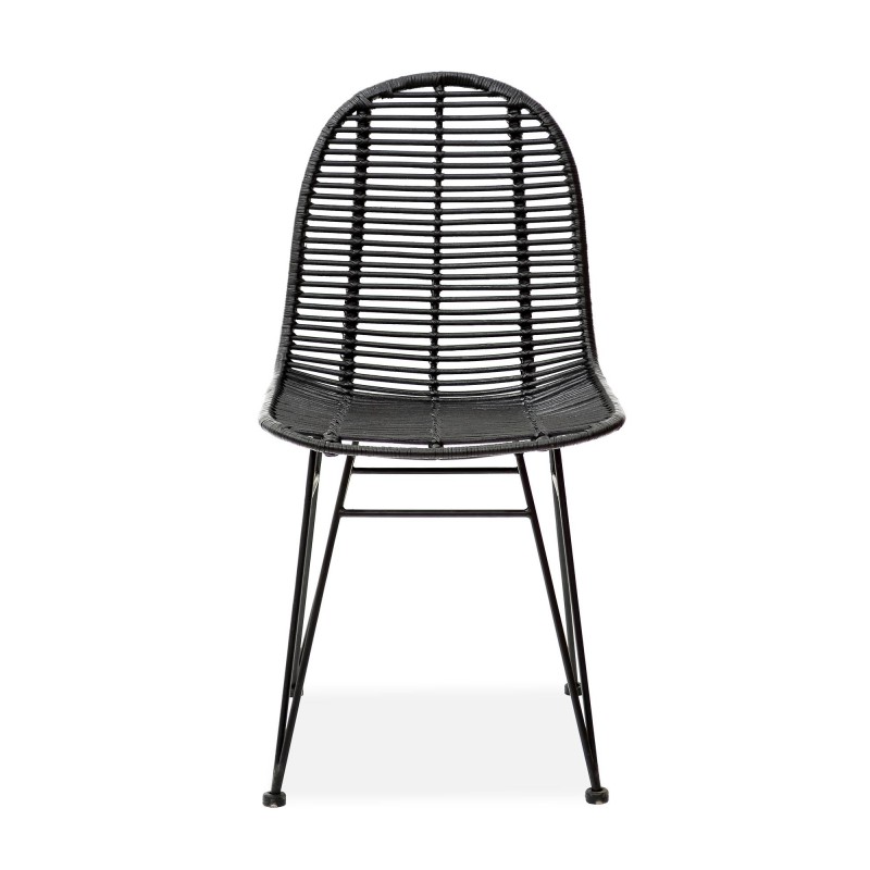 Krzesło metalowe K337 rattan czarny Halmar