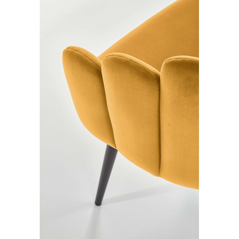 Krzesło metalowe K410 musztardowy velvet Halmar