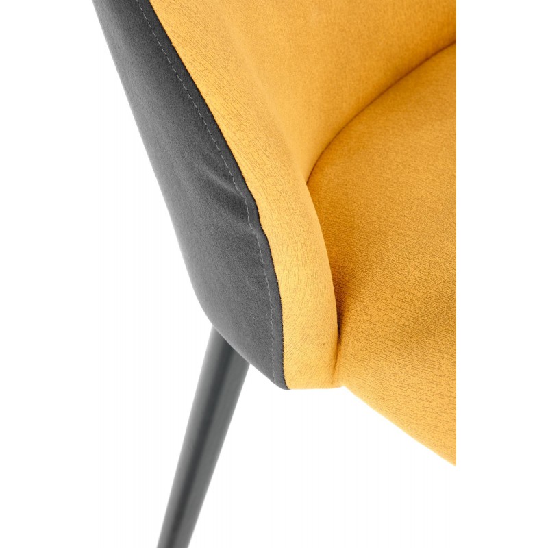 Krzesło metalowe K470 musztardowy/c.popiel Halmar