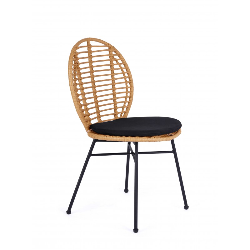 Krzesło metalowe K472 naturalny/czarny Halmar