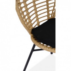 Krzesło metalowe K472 naturalny/czarny Halmar